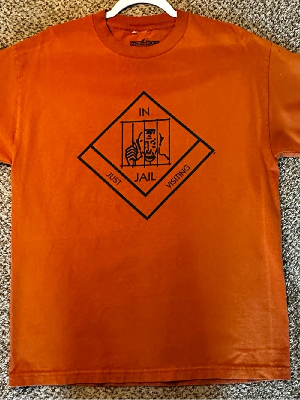 2008 in jail just visiting Hasbro Orange Monopoly Logo Tee
